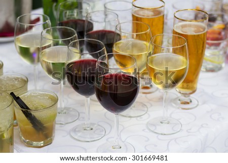 Welcome Drinks ,Catering table set services before party.