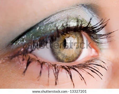 Beautiful woman eye close up.
