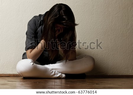 depressed emo girl. stock photo : Depressed