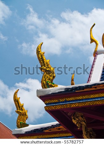 Swan tail on top of pavilion near National Museum Bangkok area, Bangkok, Thailand