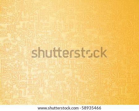 stock photo Golden chinese letters on golden background