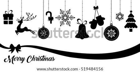 White Line Christmas Tree Vectors Free Vector Art Stock Set Of Christmas Vector Icons