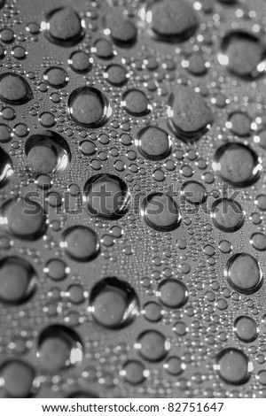 Drops of water steam