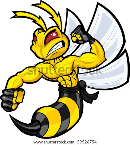 Fighting Bee Vector | Download Free Vector Art | Free-Vectors