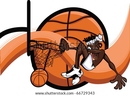 basketball dunk drawings. stock vector : Slam Dunk