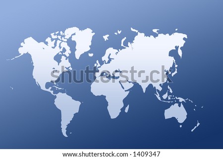 light world map over blue background