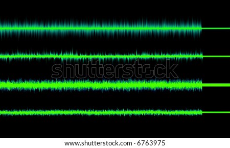Green glow Radio waves in different forms