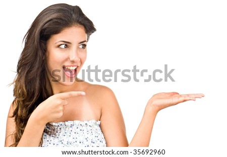 beautiful woman doctor. Isolated over white background. - stock photo