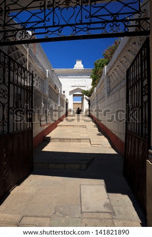 GUANAJUATO, MEXICO -  APR, 20, 2013: School entrance in the historic town of Guanajuato. Guanajuato, Mexico on Apr, 20, 2013.