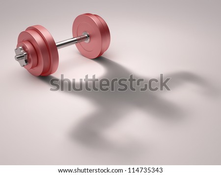 Weight of exercise doing shadow of a body in good shape.