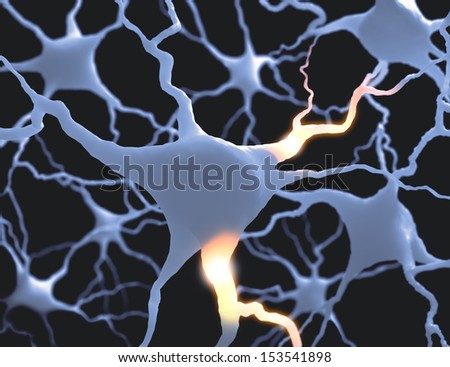 Inside the brain. Concept of neurons and nervous system.