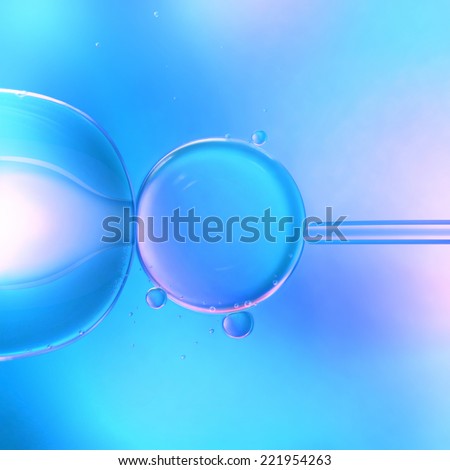 Image concept of in vitro fertilization assisted by microscope.