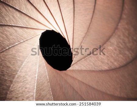 Stylized aperture blades exposed with depth of field in the hole and clipping path included.