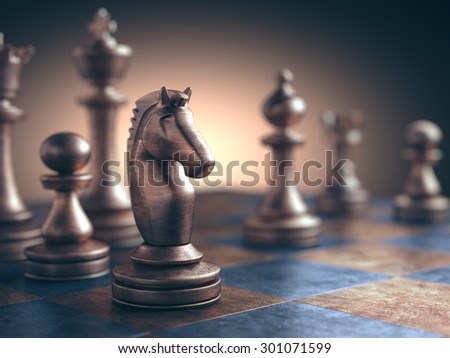 Chess piece in focus on the board.