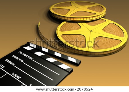 Film Roll And Clapboard