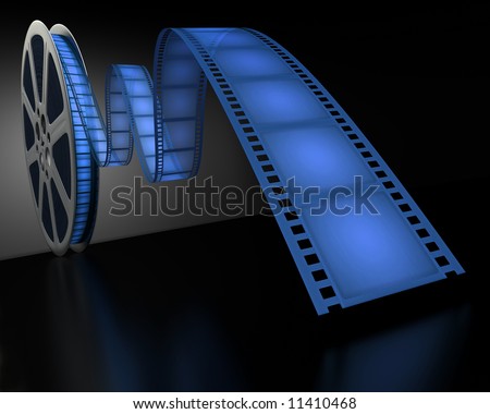 Blue Film Reel (Dark Room)