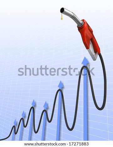Gas Price (Positive Stock Market). The pipe in the format of a chart, representing the value of gas.
