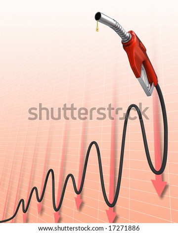 Gas Price (Negative Stock Market). The pipe in the format of a chart, representing the value of gas.