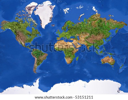 Planet Earth Texture. High resolution of the Planet Earth painted texture.