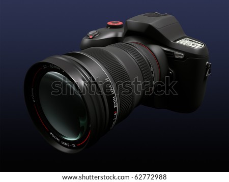 Professional camera with interchangeable lens. Exclusive Design (Concept Design).