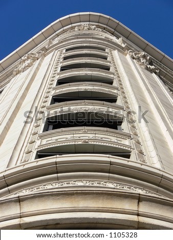 Shot of an old building in Winnipeg, taken from the bottom up.