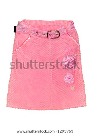 Children's clothing pink skirt isolated on white background