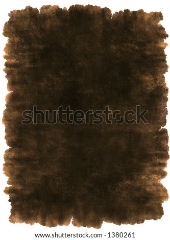 Old torn leather parchment, antique writing material background texture isolated on white