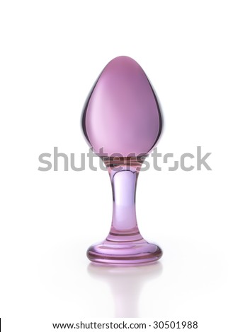 stock photo Glass dildo Sex toy isolated on white background