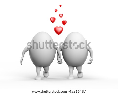 Cute Cartoon Characters In Love. egghead characters in love