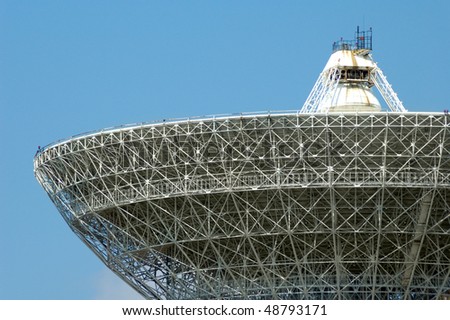 Porabolic dish at space control center close-up