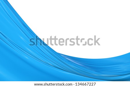 Abstract blue cloth on a white background, image isolated
