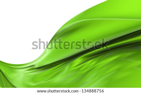 Abstract green cloth on a white background, image isolated