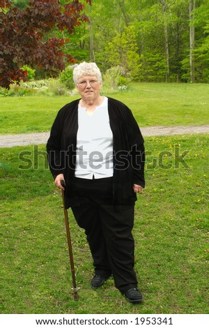 grandma with cane