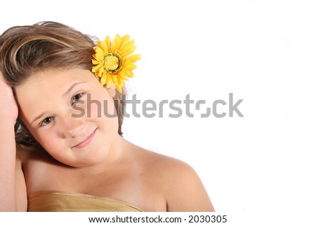 stock photo pretty portrait of preteen