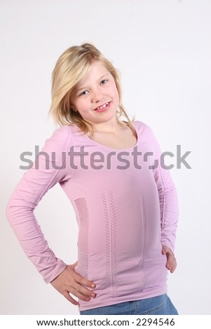 stock photo Pretty preteen girl