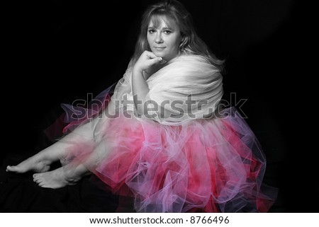 woman wearing a colorful dance tutu
