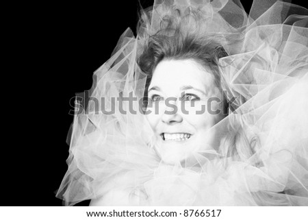 weird portrait  of woman with strange face expression.