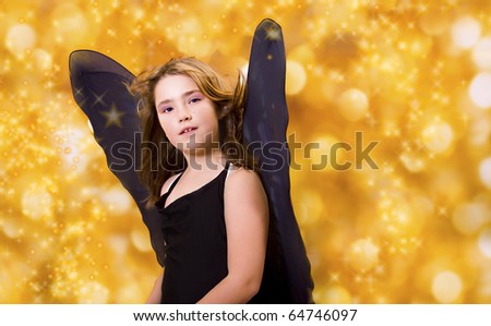 Young girl dressed up as a fairy