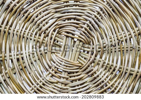 Closeup detail of a wicker basket weaving