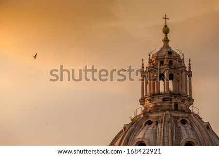 view at St Peter's cathedral in Rome Italy at twilight view at St Peter's cathedral in Rome Italy at twilight