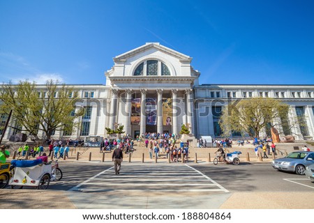 WASHINGTON,DC- APRIL 10: National Museum of National History on April 10, 2014 in Washington DC,USA.It is a natural history museum administered by the Smithsonian Institution at the National Mall.