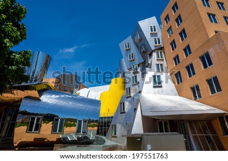 BOSTON - MAY 30: Ray and Maria Stata Center on the campus of MIT May 30, 2014 in Boston, MA. The academic complex was designed by Pritzker Prize-winning architect Frank Gehry.