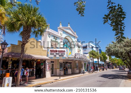 KEY WEST, FLORIDA USA - August 10, 2014: View of downtown Key West, Florida on August 10, 2014. It is considered the southernmost city in the continental United States.