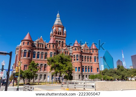 DALLAS-SEPTEMBER 24 : The Dallas County Courthouse also known as the Old Red Museum on September 24, 2014. IT built in 1892 of red sandstone rusticated marble accents