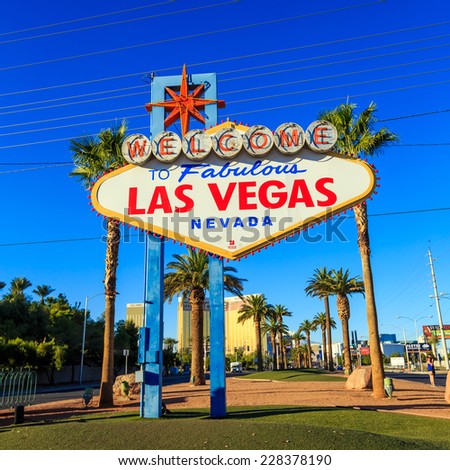 LAS VEGAS, USA - October 29: Welcome to Fabulous Las Vegas sign on October 29, 2014 in Las Vegas, USA. Las Vegas is one of the top tourist destinations in the world.