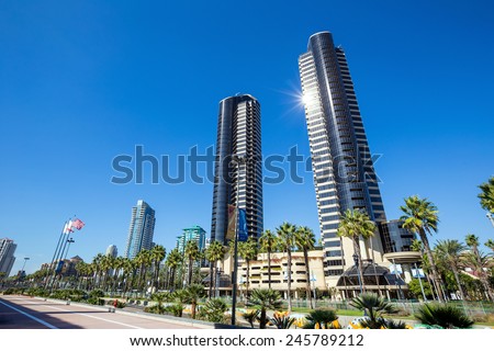 SAN DIEGO, USA - SEPT 28, 2014: San Diego city on September 28, 2014 San Diegois a major city in California, on the coast of the Pacific Ocean in Southern California,