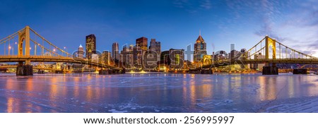Skyline of downtown Pittsburgh at twilight Skyline of downtown Pittsburgh at twilight