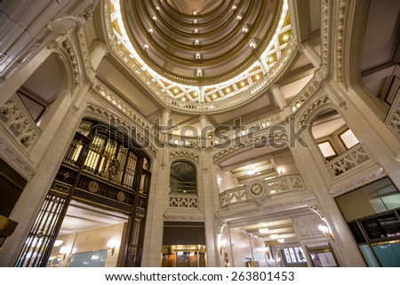 PITTSBURGH, USA - FEB 26: The Union Trust Building in downtown Pittsburgh on February 26, 2015