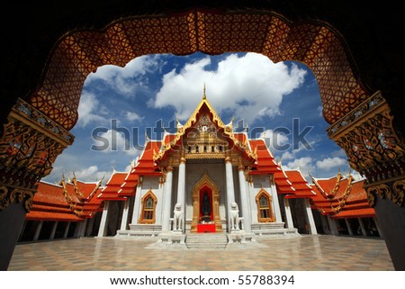 stock photo : Marble Temple in Bangkok Thailand