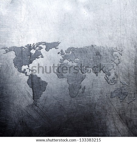 metal background world map
